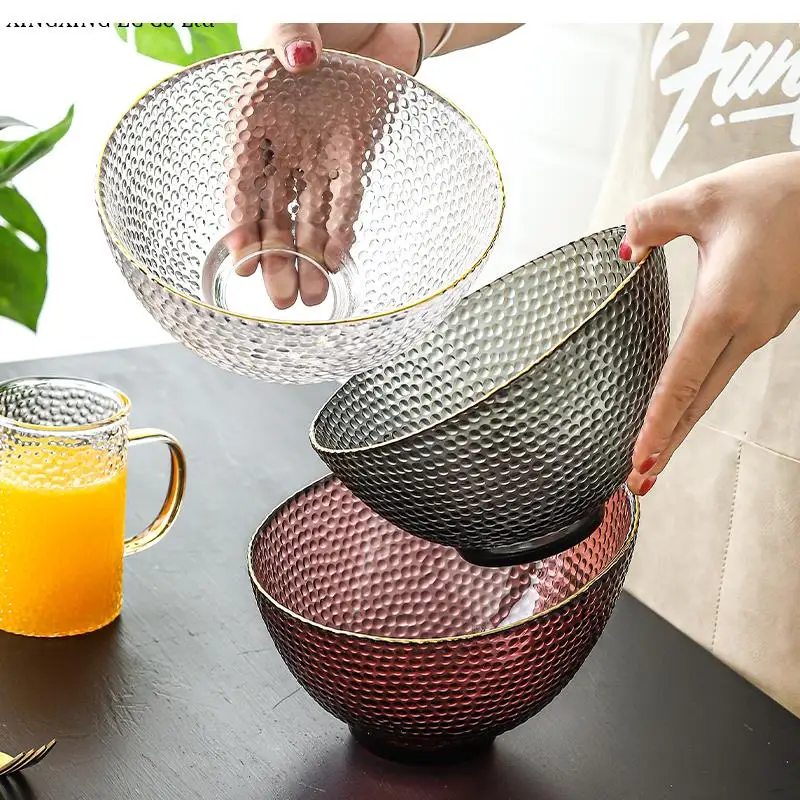 

Glass Dessert Bowl Diagonal Phnom Penh Vegetable Salad Nordic Household Tableware Fruit Plate Restaurant Supplies