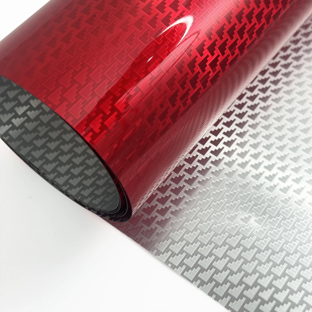 High Glossy Red Aircraft Pattern Plated Carbon Fiber Film Car Wrap Vinyl Sticker for Car Tuning Color Stickers Adhesive Decal