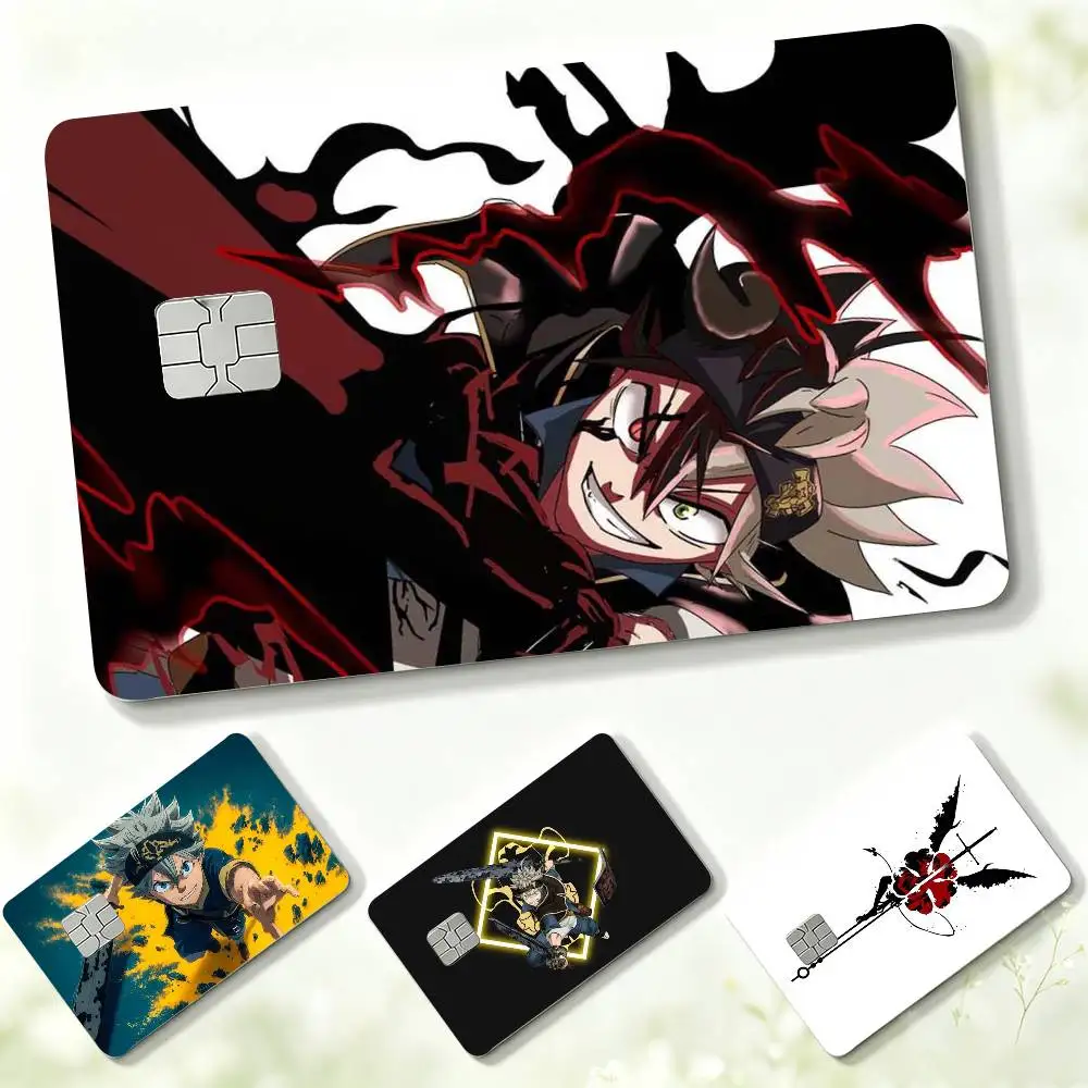 Action-Packed Anime B-Black Clover  Credit Card HD Stickers Game Card Decal Small Chip Waterproof Sticker Gift