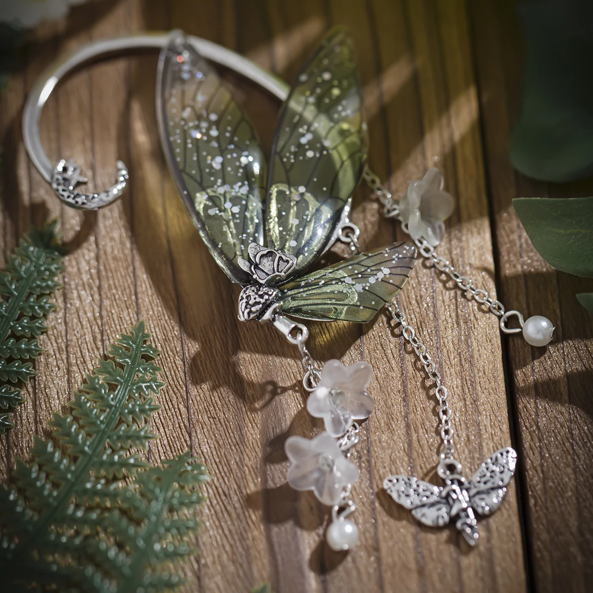 KunJoe Vintage Elf Butterfly Wings Ear Clips Earrings for Women Without Drilling 2024 Trend Flower Tassel Non Piercing Ear Cuff
