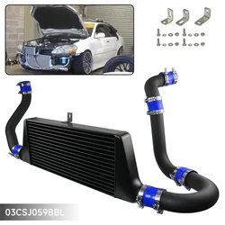 Tube & Fin Intercooler Kit Front Mount For Toyota MARK II JZX110 1JZGTE 2.5L Torbo Engine 00-04 450BHP Aluminum Black/Blue/Red