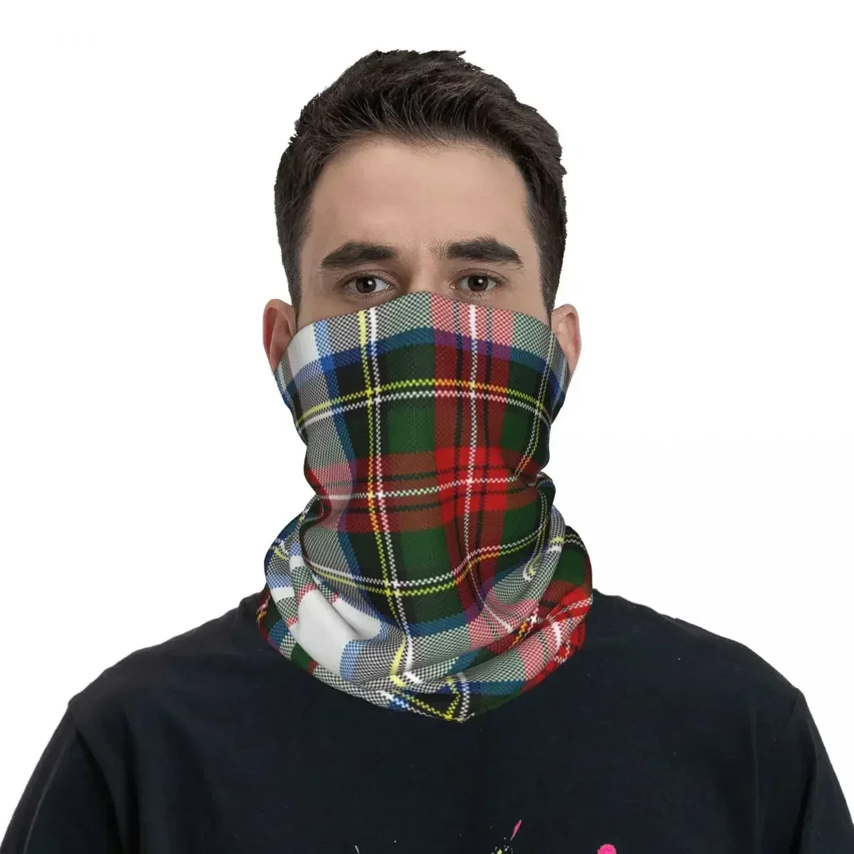 Clan Stewart Dress Tartan Plaid Pattern Bandana Neck Gaiter Printed Magic Scarf Headwear Hiking Fishing For Men Women Adult