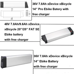 XDevice Battery 36V 48V 7.8Ah 9.6Ah Li-ion Electric Bike Battery for XBicycle 14'' Pro 20'' FAT SE