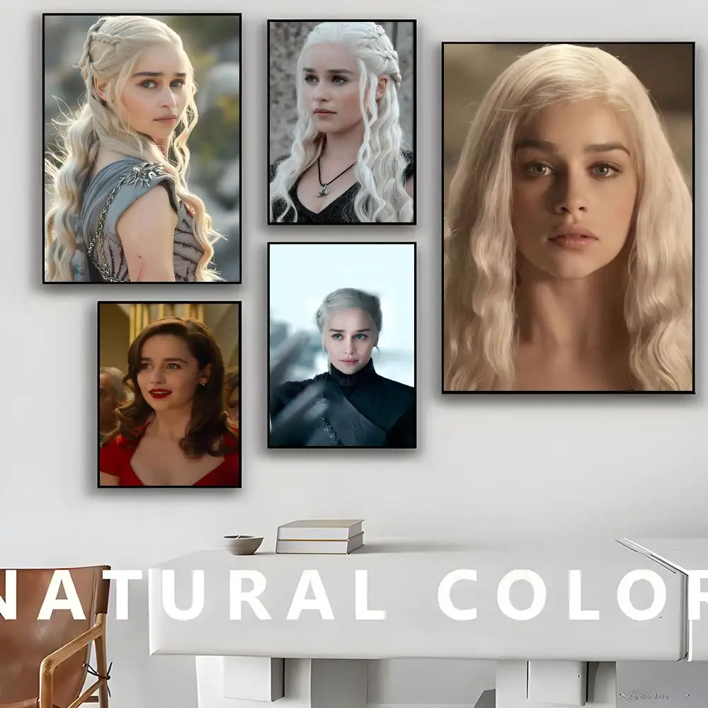 E-Emilia Clarke Poster poster retro art living room decoration