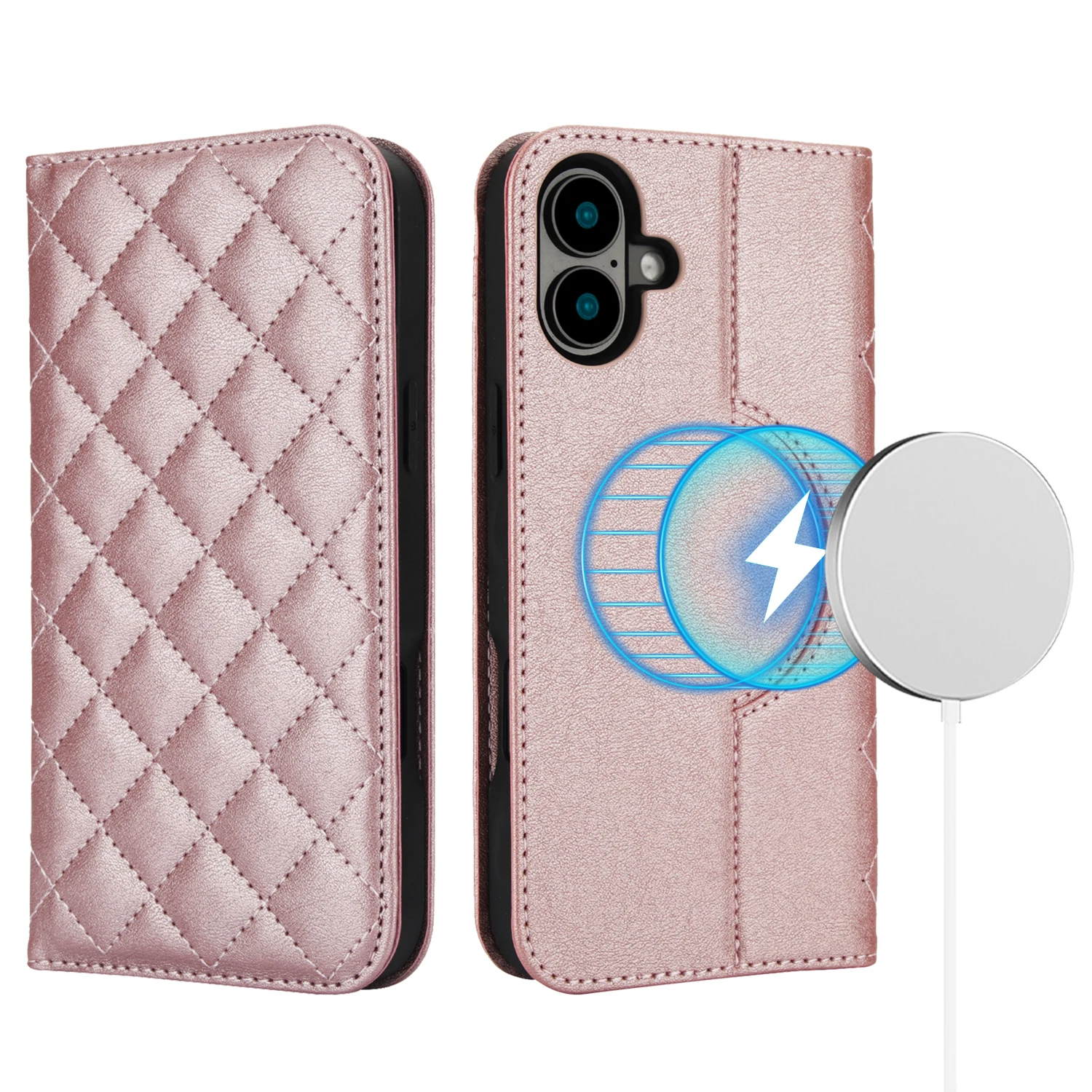 For iPhone 17 Pro Max 16 15 14 13 12 Pro Max Plus Air 5G Case Matte Leather Magnetic Wireless Charging Shockproof Back Cover