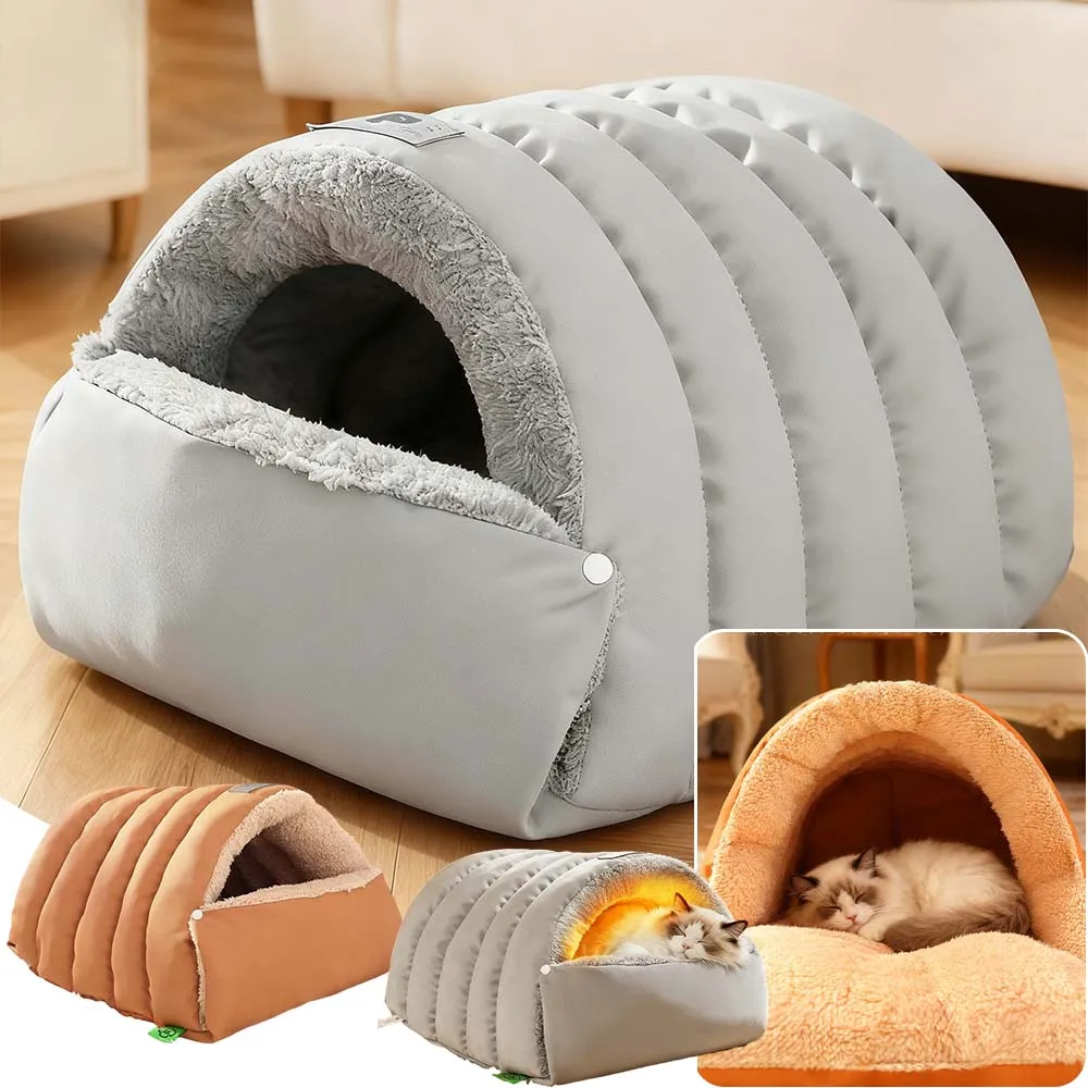 

Cozy Cat Cave Bed with Thickened Velvet Pet Sleeping Nest Windproof Washable for Dog Kennel Puppy Kitten Nest Cama Para Perros