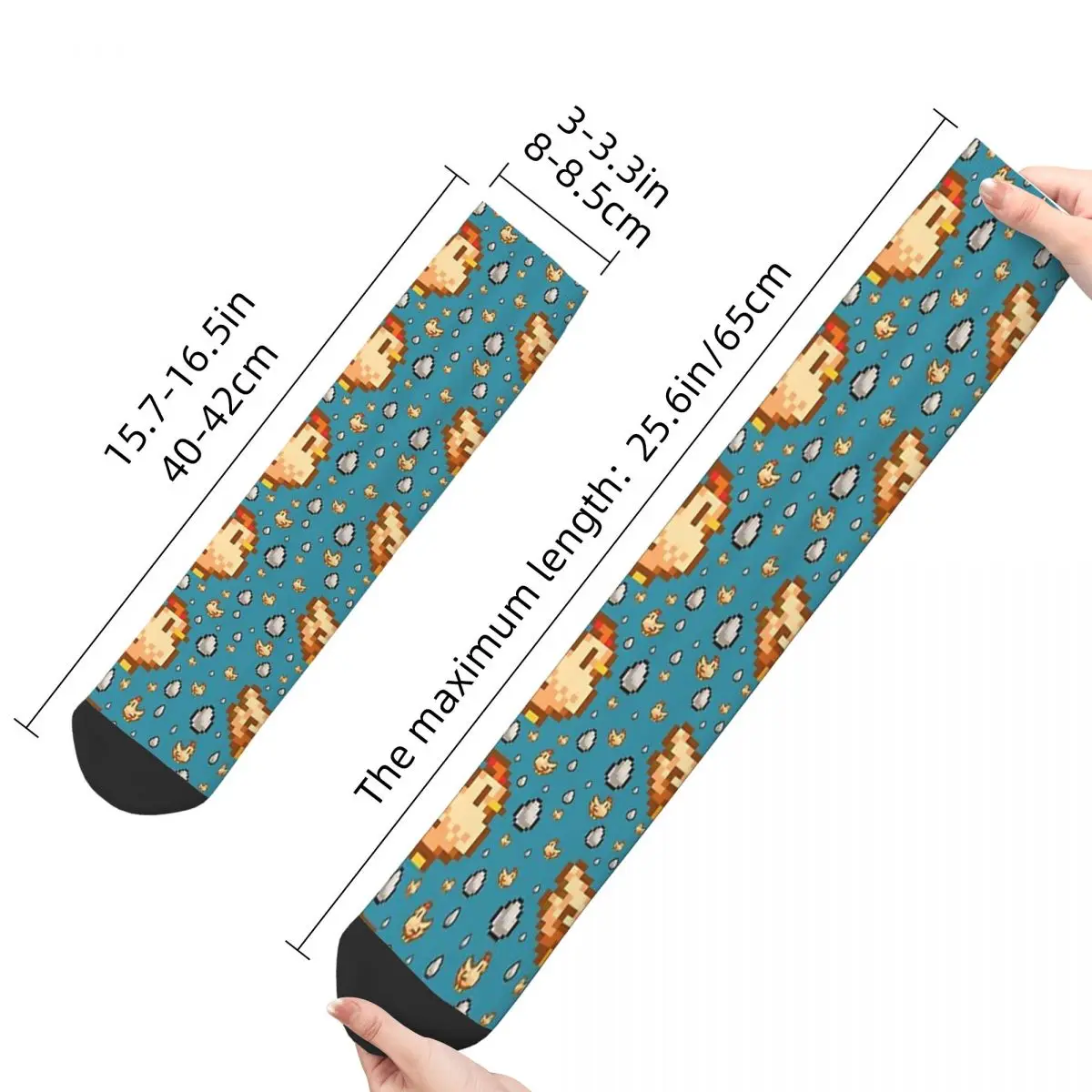 Chickens Stardew Valley Popular Game Socks Travel 3D Print Boy Girls Mid-calf Sock