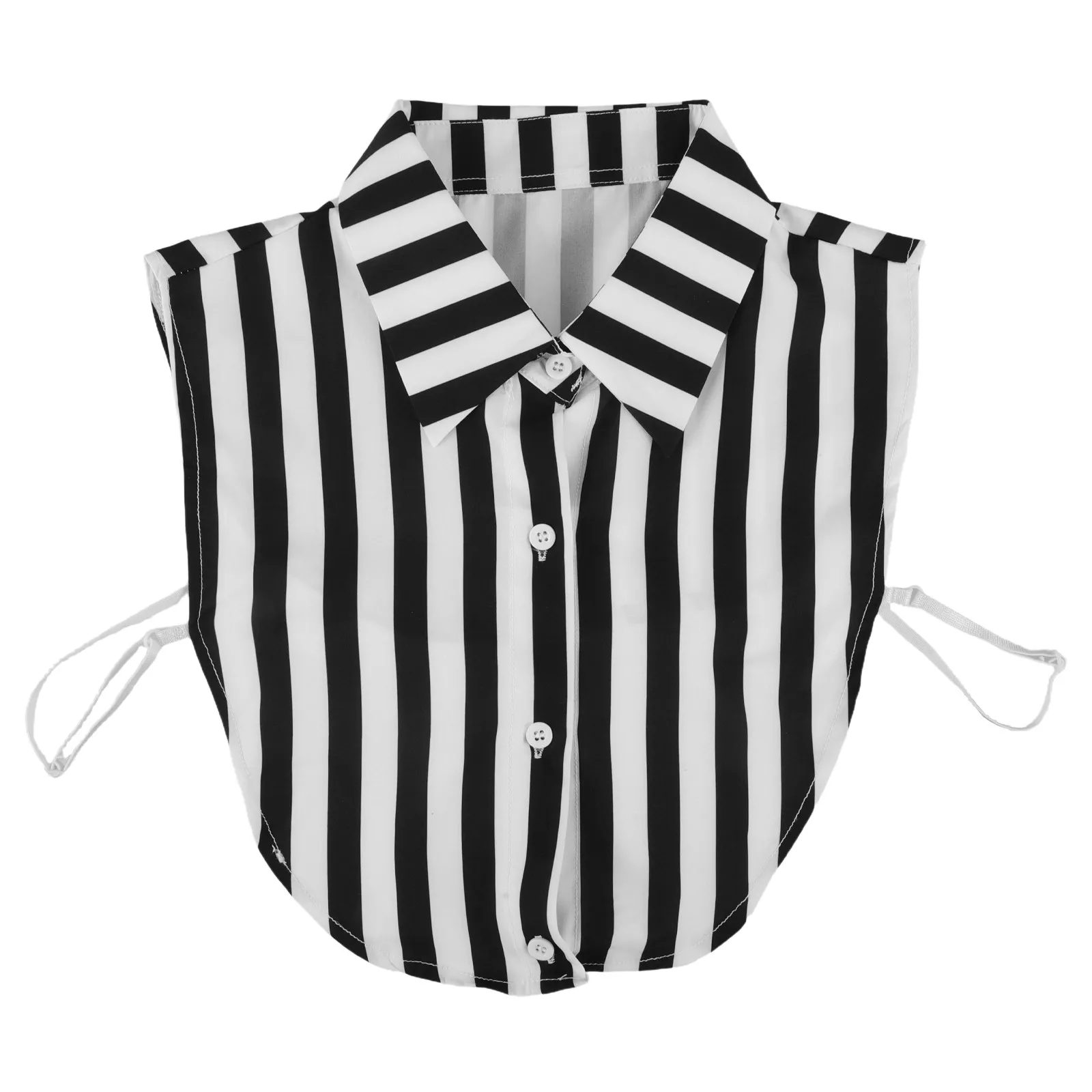 Striped Detachable Dickey Collar for Women Faux Shirt Collar Soft Breathable Fabric Polished Look Professional Daily Styling