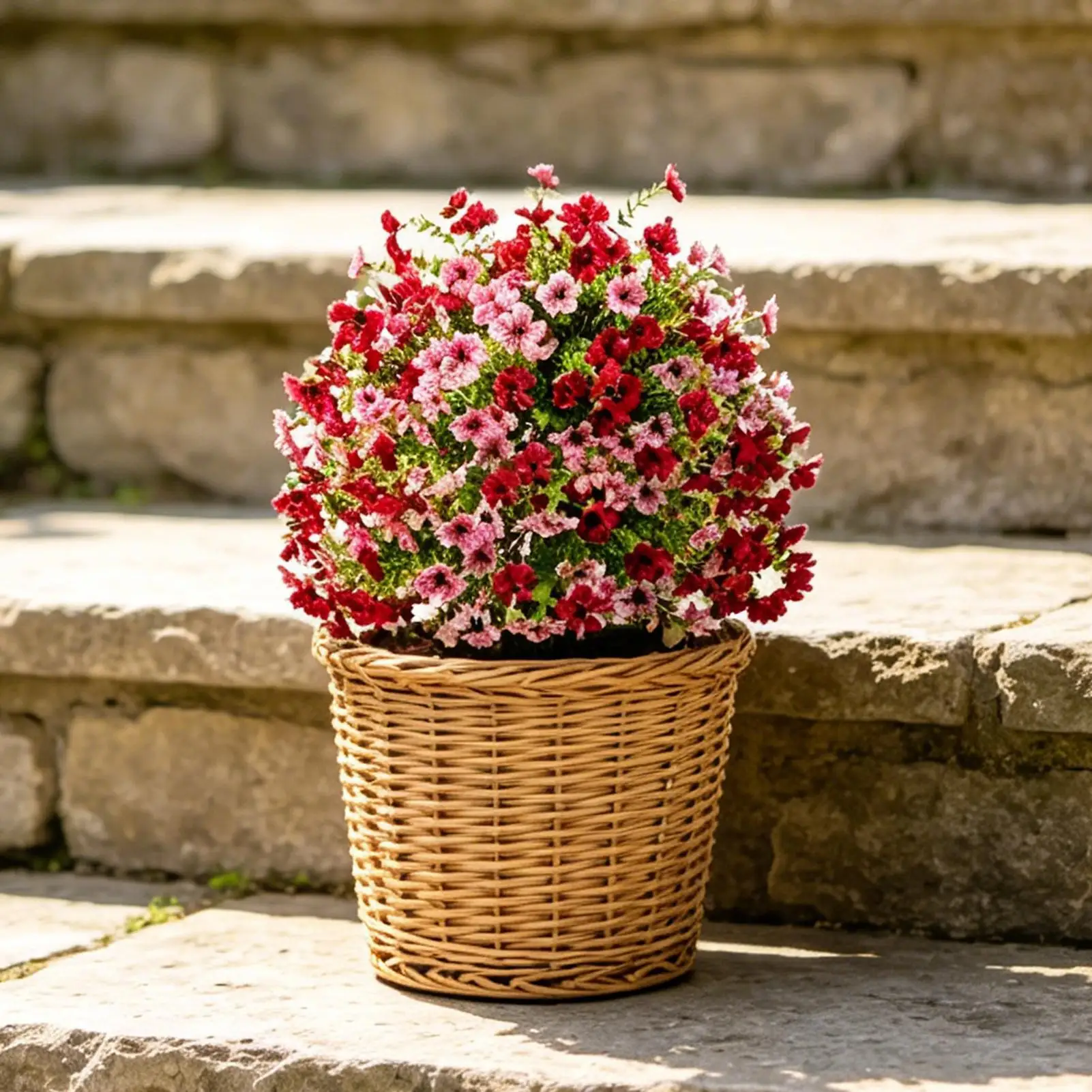 

Faux Petunias 45Cm Realistic Fake Porch Decor UV Resistant Artificial Outdoor Flowers For Yard Porch Lawn Pathway Front Door