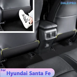 For Hyundai Santa Fe 2019 2020-2024 Car Seat Cover Seat Backs Anti Kick Mat Protector Pad Microfiber Leather Protection Cover