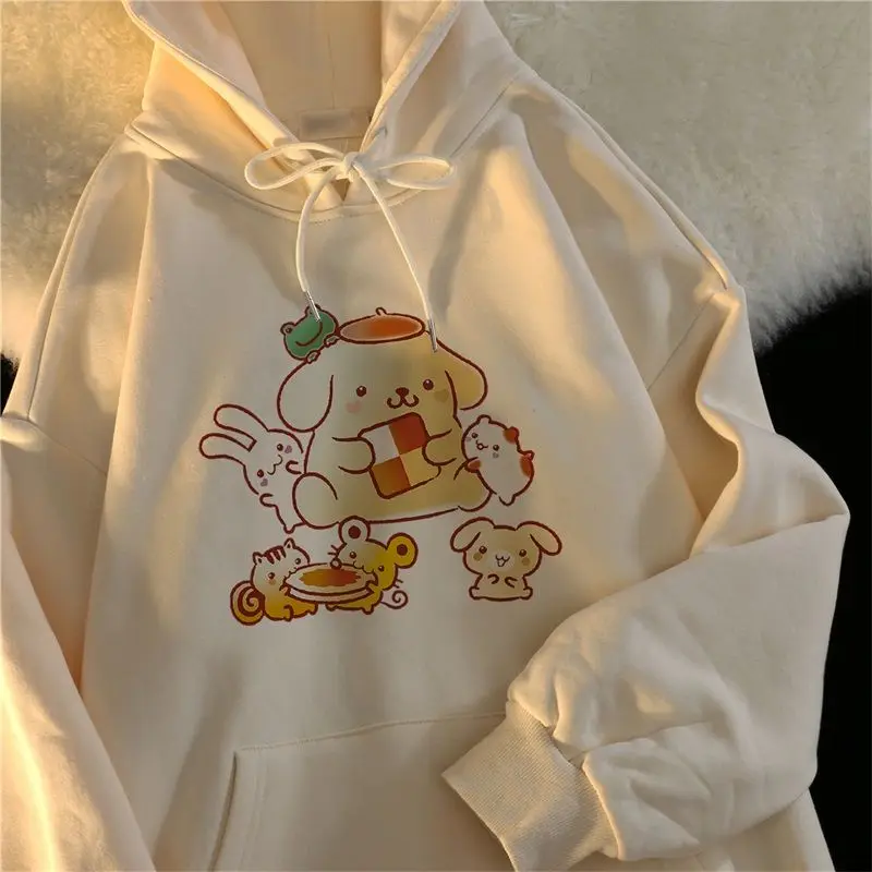 New Cute Kawaii Pompompurin Hoodies Cartoon Lovable Spring and Autumn Hoodies Loose Print Cute Girl Birthday Gift For Children