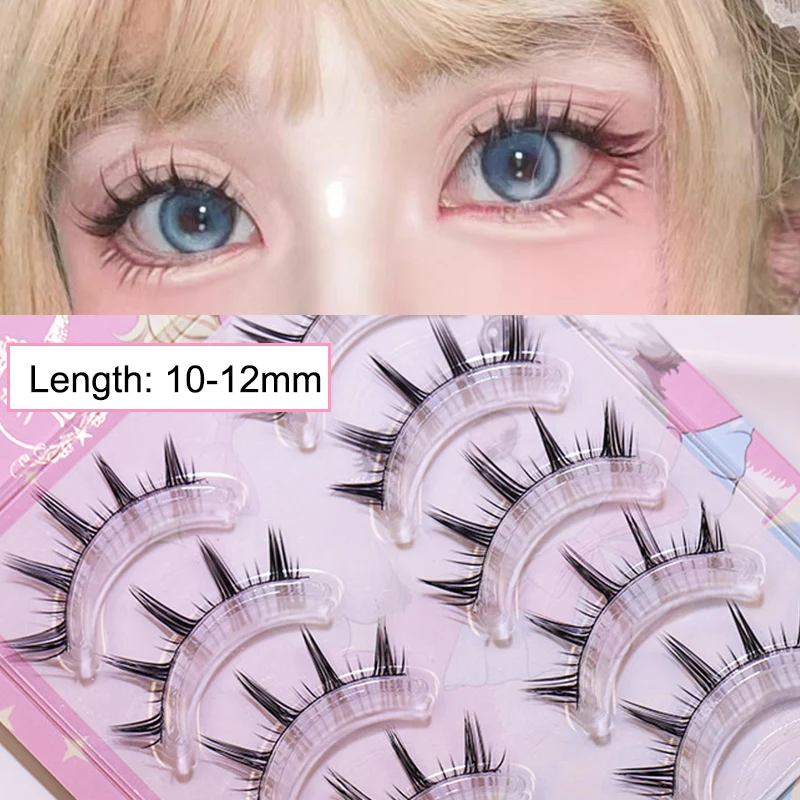 Neue Puppe Wimpern Verlängerung Natürliche Cat Eye Falsche Wimpern Cosplay Make-Up Cross Streifen Wimpern Handgemachte Manga Anime Lash – Detail 9