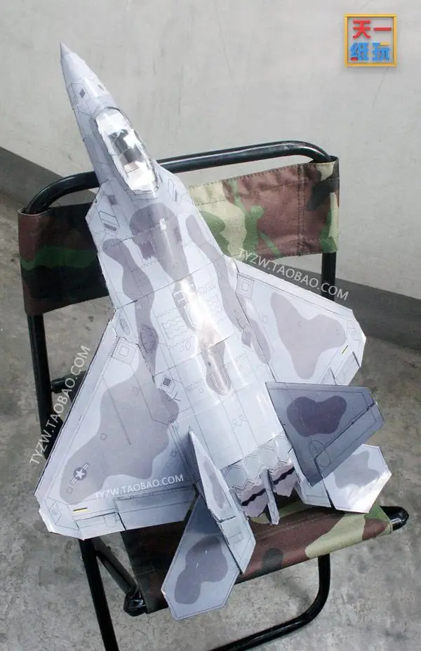 F22 Raptor Invisible Fighter Fine Edition Super Great 3D Paper Model DIY Origami Toy