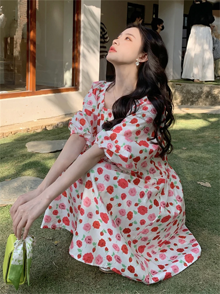 

Summer Women Dress Evening Female Women Dresses Long Vestido Vintage Party Beach Chiffon Bodycon Prom Sexy Y2K Print Robe Casual