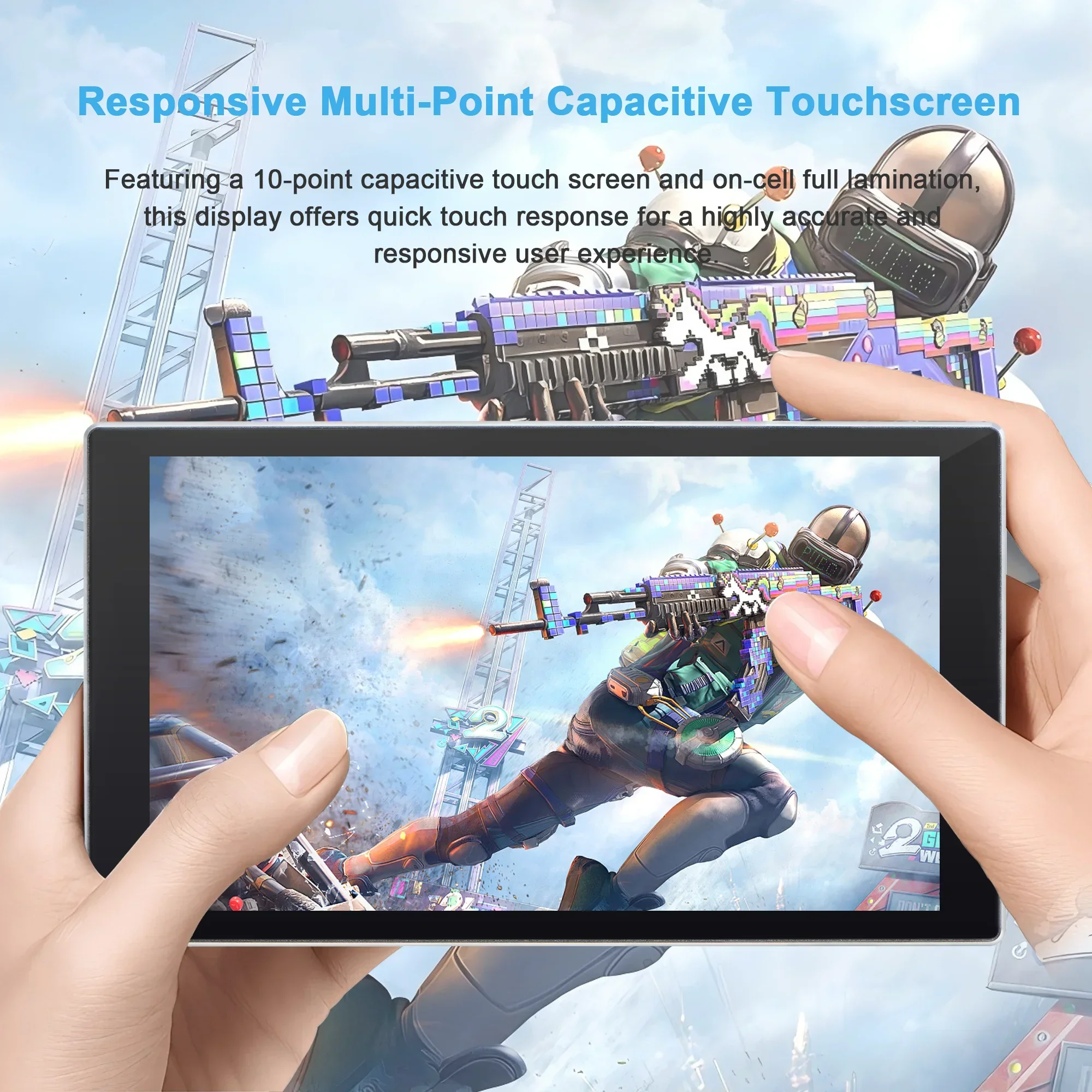 Wisecoco 7 inch 1920x1080 Portable Monitor HDMI Type-C Ultra Thin IPS LCD TouchScreen Display for Laptop PC PS5 Xbox Gaming