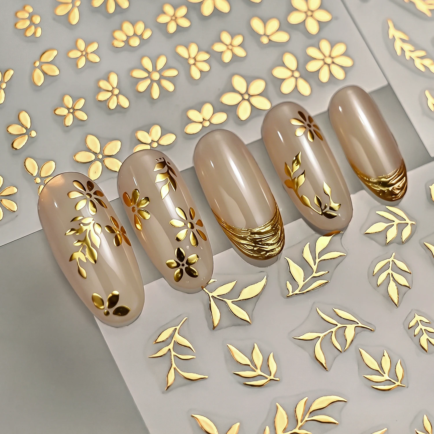 6 Vellen 3D Metallic Gouden Bl - Nail Art Quotes recensie en prijs