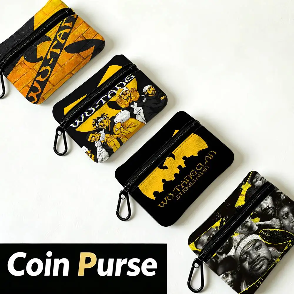 Hip Hop Group Wu Tang Lightweight Oxford Fabric Coin Purse With Black Carabiner Hook Card Holder Earphone Storage Pouch