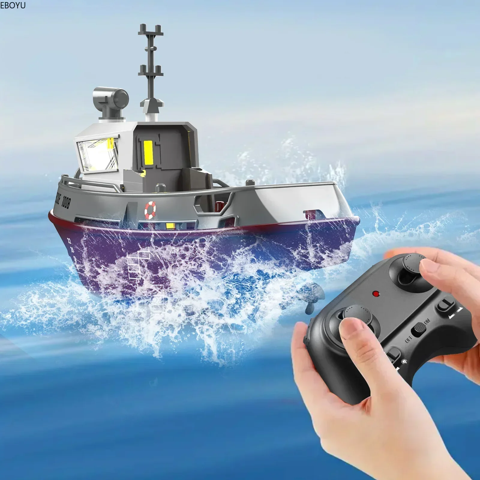 S820 RC Boat 2.4G 1/72 Powerful Dual Motors Wireless Electric Remote Control Tugboat Model Toys for Kids Gift 822 821