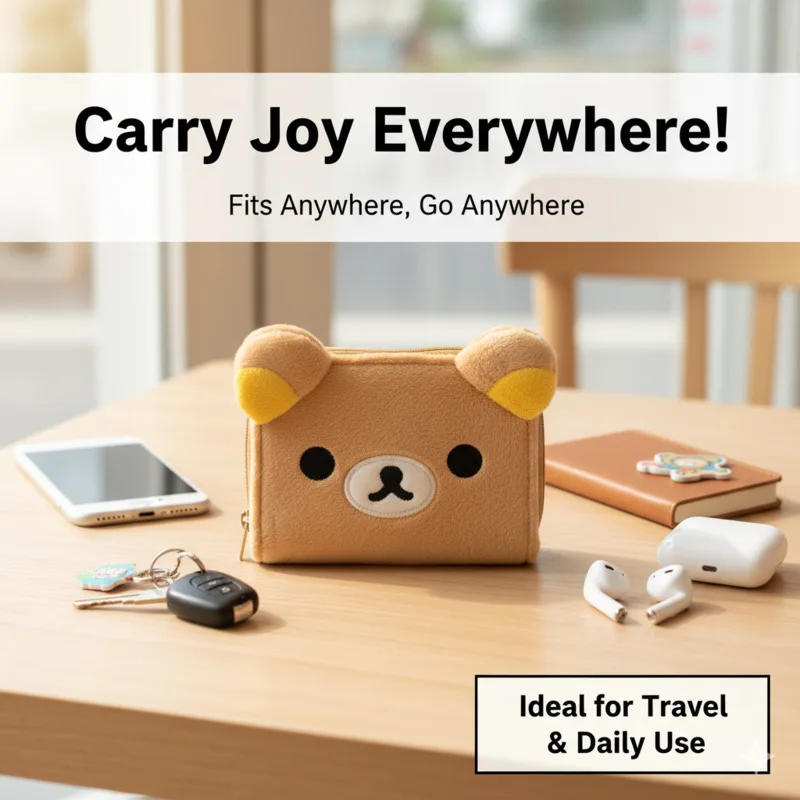 

Rilakkuma Y2K Wallet Cute Rilakkuma Classic Coin Purse Card Bag Ins Short Wallet Japan Cartoon Plush Storage Bag Birthday Gift