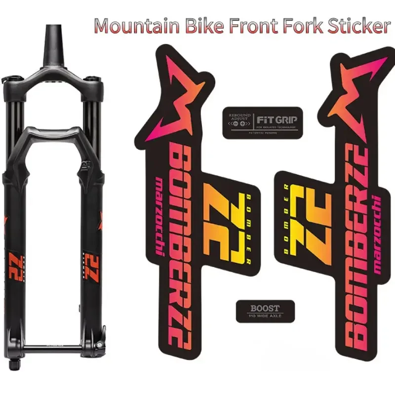 Bike Fork Sticker 2D Flat Vinyl Decal Waterproof Road MTB Racing Frame Protector Colorful Cycling Decor