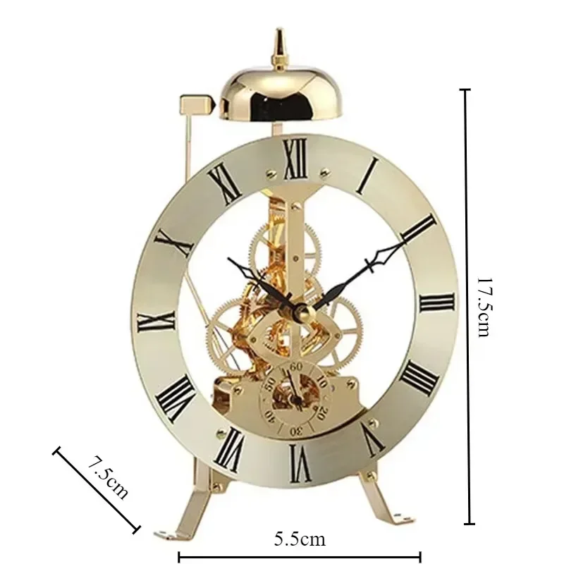 For Small Table Clock Metal Vintage Bedside Table Clocks Bedroom Office Luxury Mechanical Watches Mini Watch Home and Decoration