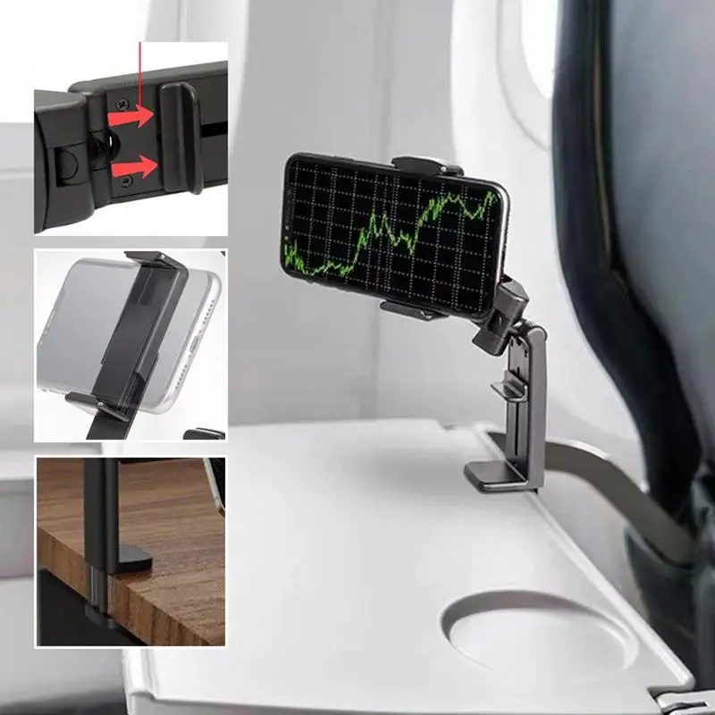 

Train Seat Smartphone Stand Adjustable Rotatable Selfie Holding Airplane Phone Holder Portable Travel Desk Flight Support