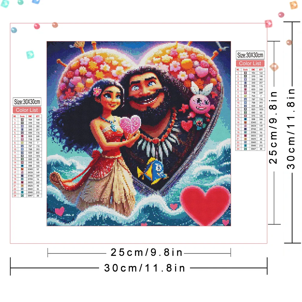 Disney Diamant Malerei Kunst Kits Moana Strass Musikalische Strand Szene 5D Volle Runde Diamant Stickerei Cartoon Landschaft