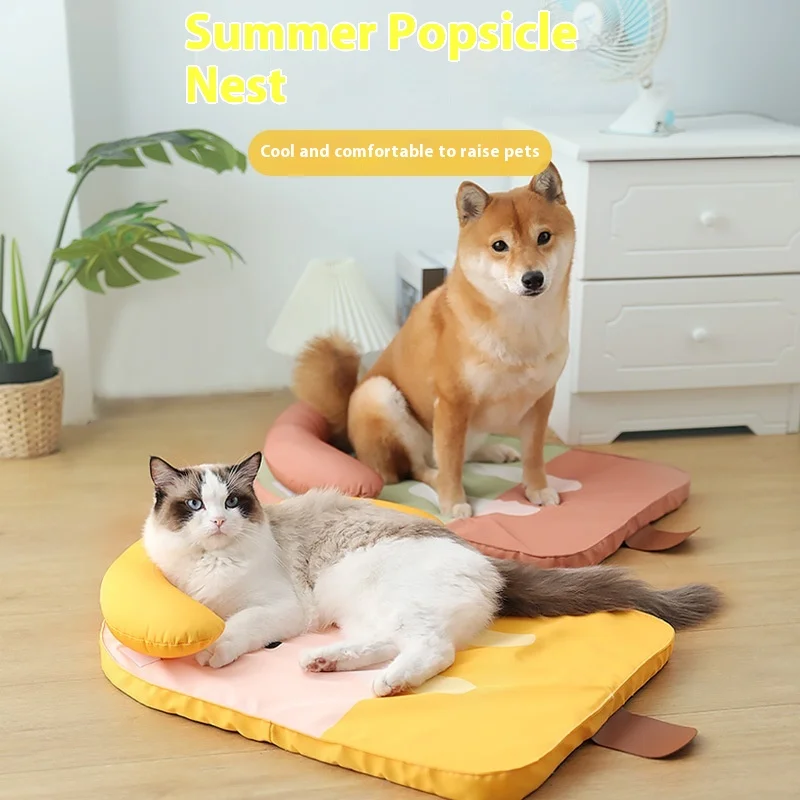 Spring Summer Pet Nest Dog Popsicle Detachable Pillow Cat Sleeping Mat Home House Accessories Para Perros Gatos