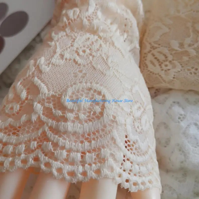 E56A Fashion Lace Sleeves Summer Sunproof Cuff Ornament Elbow Length Long Arm Covers