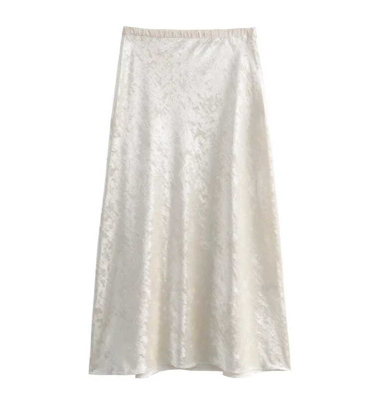 

Новая зимняя бархатная юбка с высокой талией, женская модная утягивающая универсальная юбка f-длины, 2023, юбка-миди с высокой талией