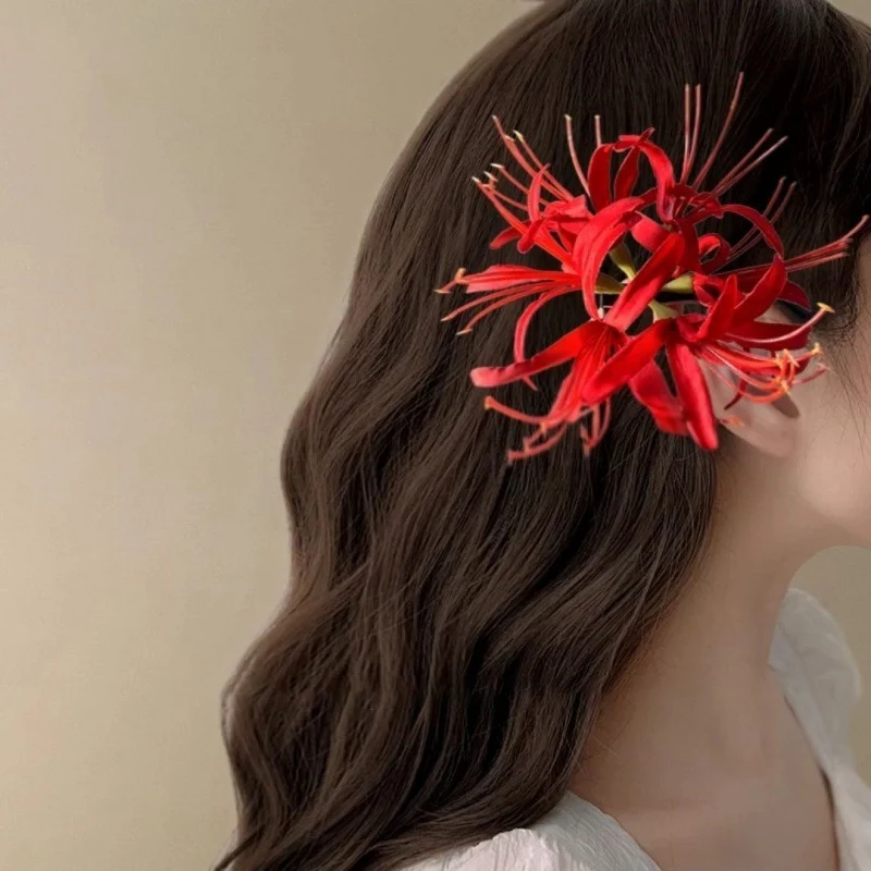 Flower Duckbill Clip Simulation Flower Hairpin Three-dimensional Flower Hairpin Super Fairy Headdress Accessory