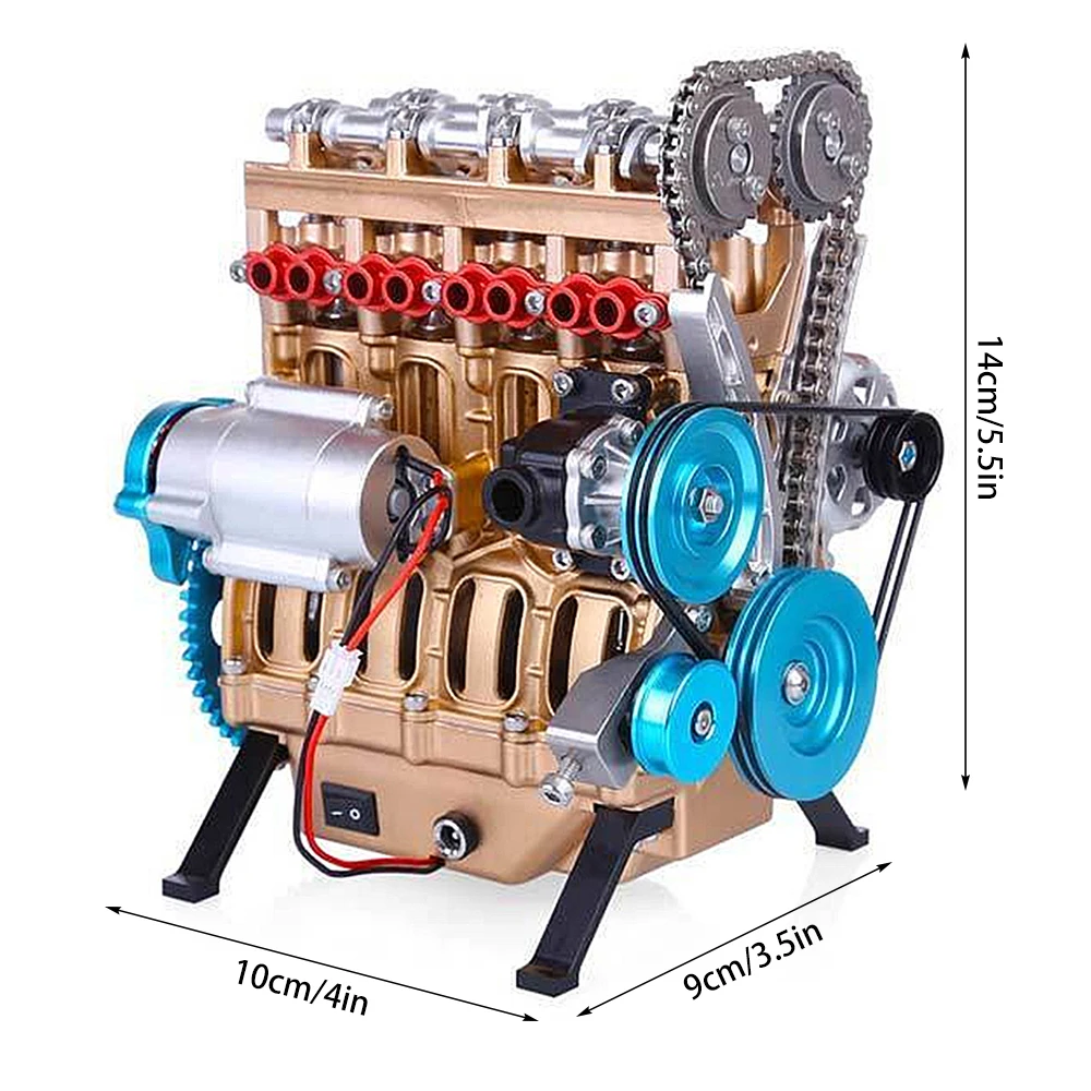 Assembly Car Mini Assemble Inline Four-Cylinder Engine Model Kit Toys For Adult Best Gift Education Engine Resin Ornaments