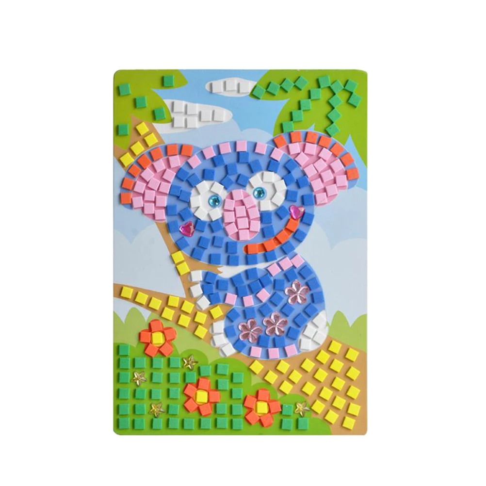 

6 Pcs Mosaic Stickers DIY Cartoon Children Handmade Paintings Sparkly Jewel Kids Toys