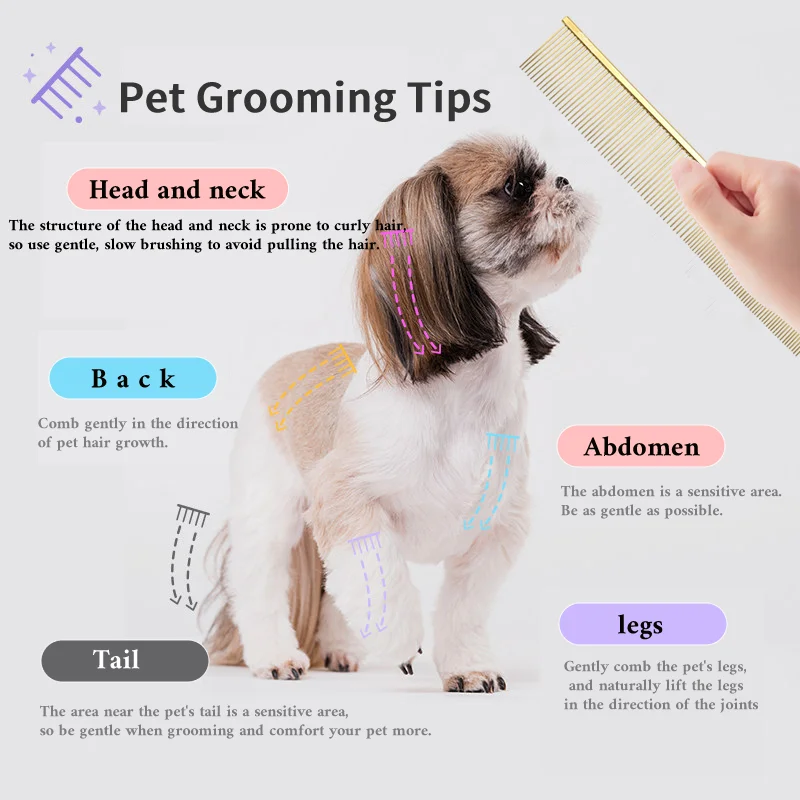 Crane Pet Grooming Piano Comb Poodle Pull Hair Open Knot Comb Competition Competitive Dog Pick Hair Style Inline Comb