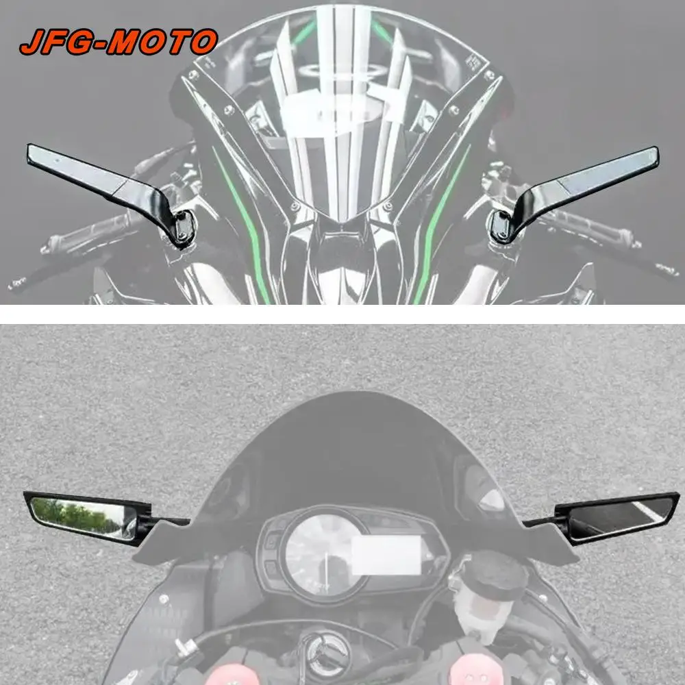 Modified Rearview Mirror Motorcycle Adjustable Rotating Wind Swivel Wing Side Mirrors For Kawasaki Ninja 250 300 400 650 ZX GSXR