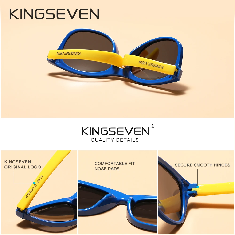 KINGSEVEN Brand Children Sunglasses Polarized Girls Design Glasses Decorative Sun Glasses For Boys Gafas De Sol UV400