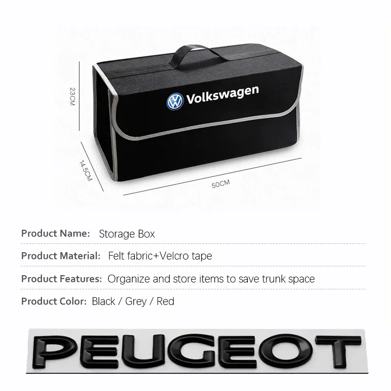 Auto-Schlüsselanhänger/VW Kofferraum-Organizer Box mit Großer Kapazität Faltbare Aufbewahrungstasche für VW GTI Polo Golf Passat Tiguan CC Arteon Jetta B6 – Detail 6