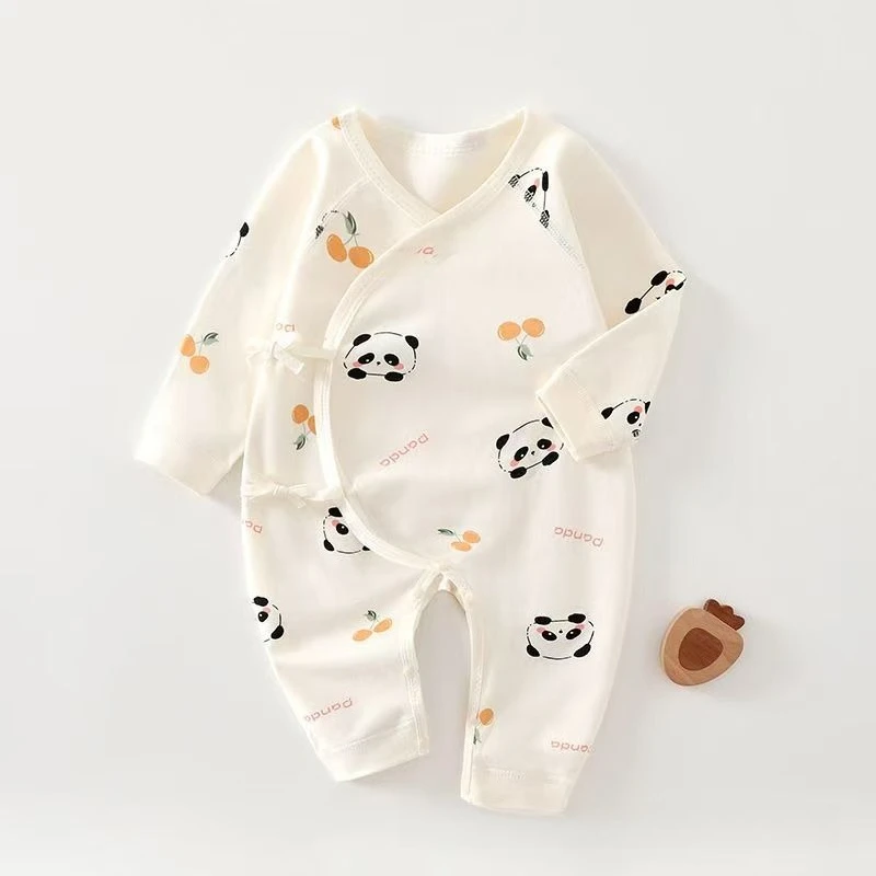 Somenie2026 Spring Autumn Newborn Baby Pure Cotton Romper Soft Breathable A-Class Infant One Piece Jumpsuit Toddler Daily Outfit