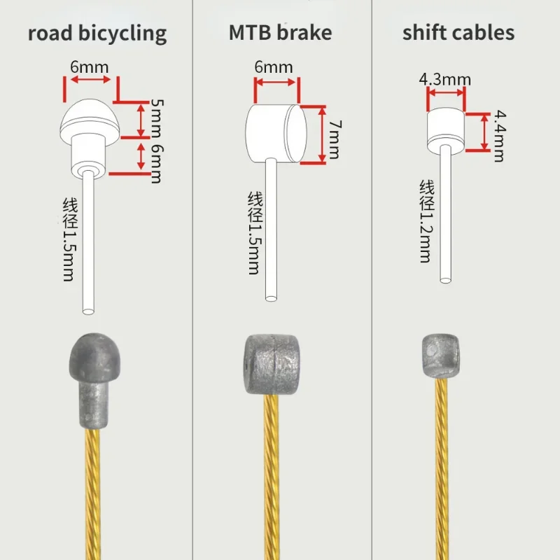 1.1m-3m Mountain Bike Brake Line Stainless Steel Brake Core Inner Wire Bike Accessories Bicycle Repair Tools Bicycle Cable Sets