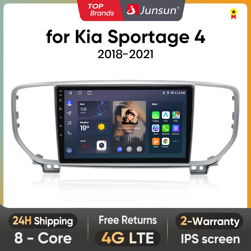 

Junsun V1 AI Voice Wireless CarPlay Android Auto Radio for KIA Sportage 4 QL 2018-2021 4G Car Multimedia GPS 2din autoradio