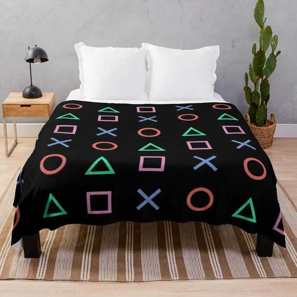 

Classico Controller Buttons Icon Throw Blanket Moving Soft Plaid Hairy For Sofa Thin Custom Blankets