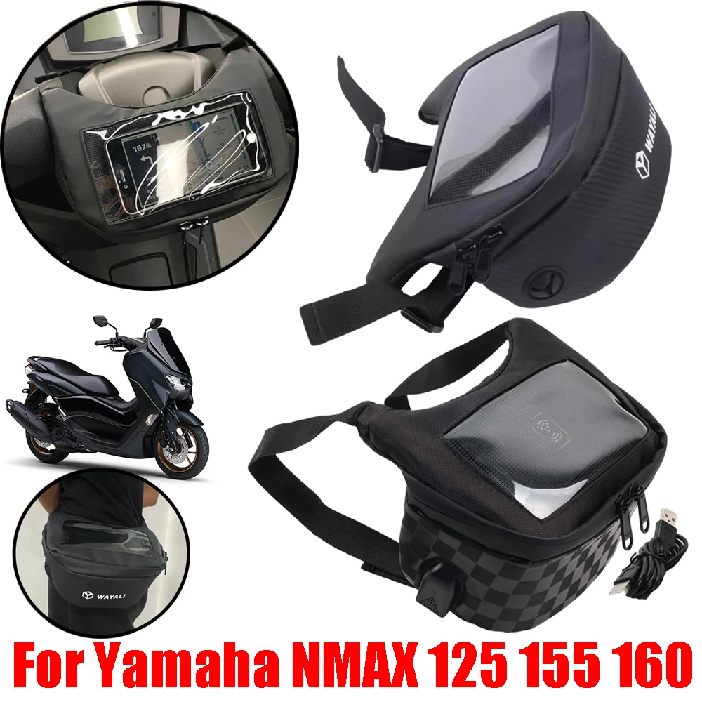 

Для Yamaha NMAX 125 155 160 N MAX NMAX125 NMAX155 NMAX160 аксессуары для скутера руль GPS-навигация сумка сумки для хранения багажа