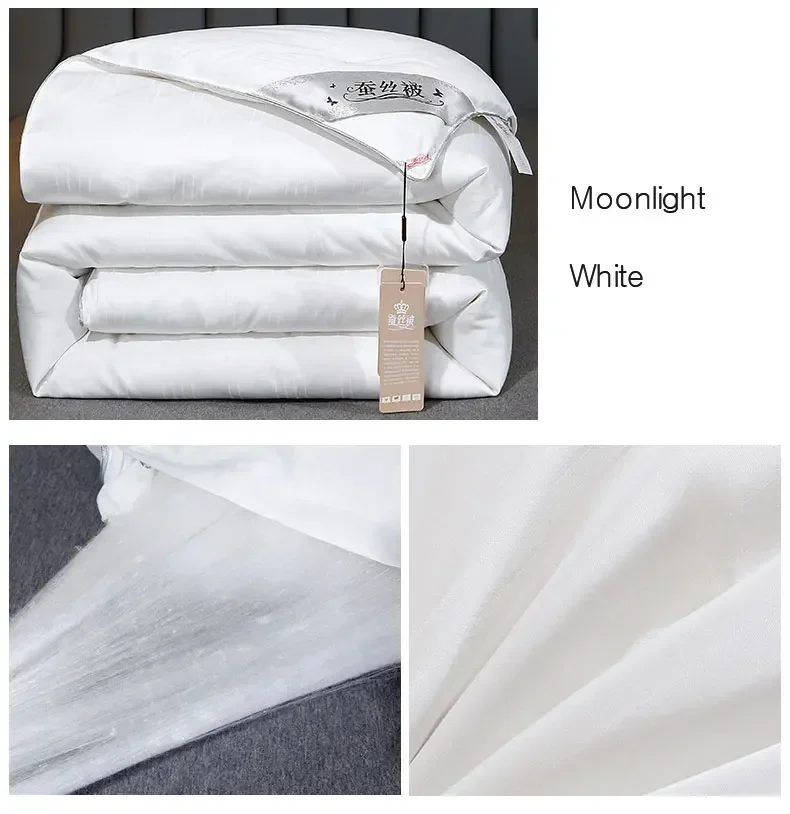 Piumino Estivo In Seta Di Gelso YOUR MOON | Letto Matrimoniale 173x228 Cm, Imbottitura 100% Seta 6A, Copertura In Cotone, Traspirante
