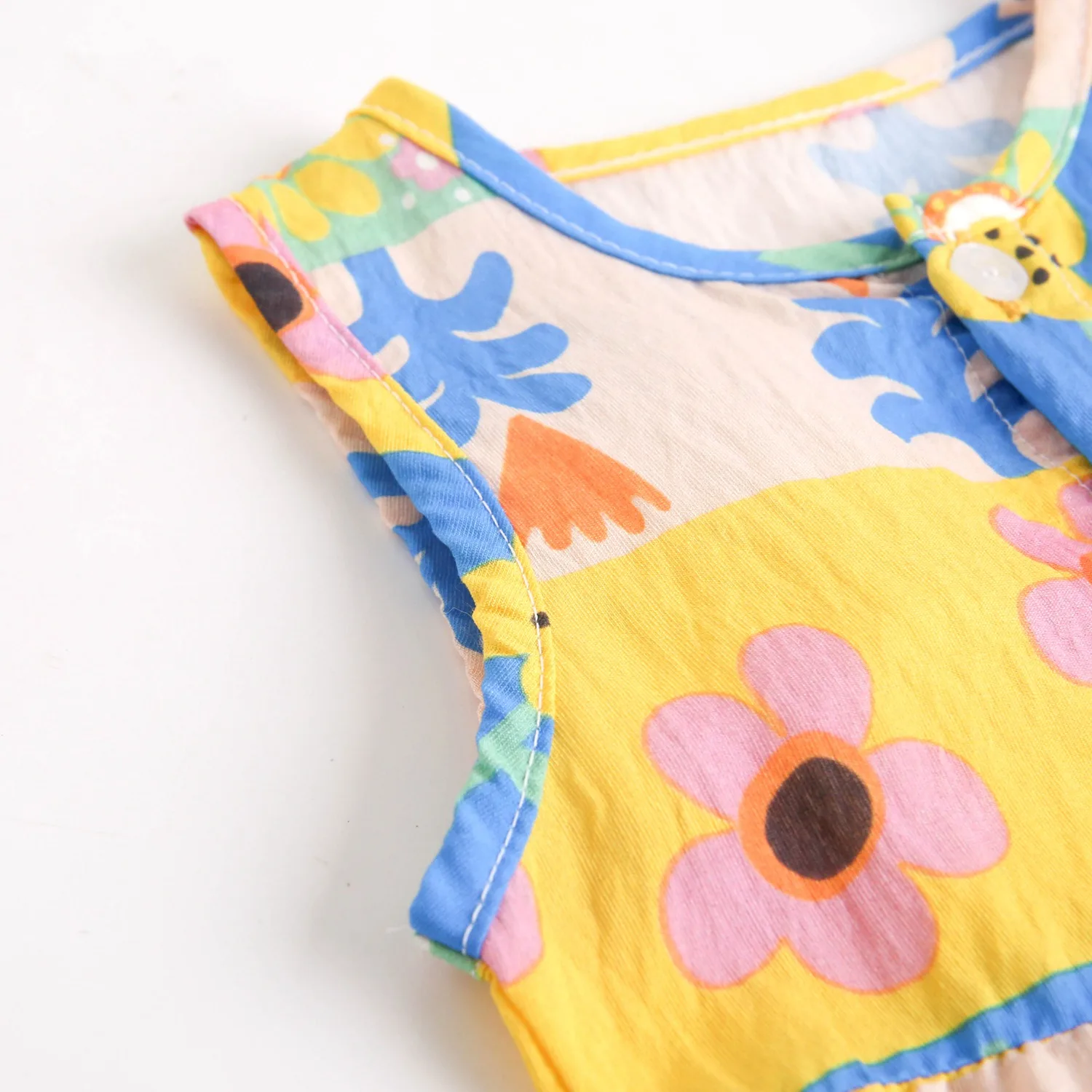 Fotografia 7: Macacões de Verão para Bebês Meninas com Estampa de Flores, Roupas Casuais Sem Mangas