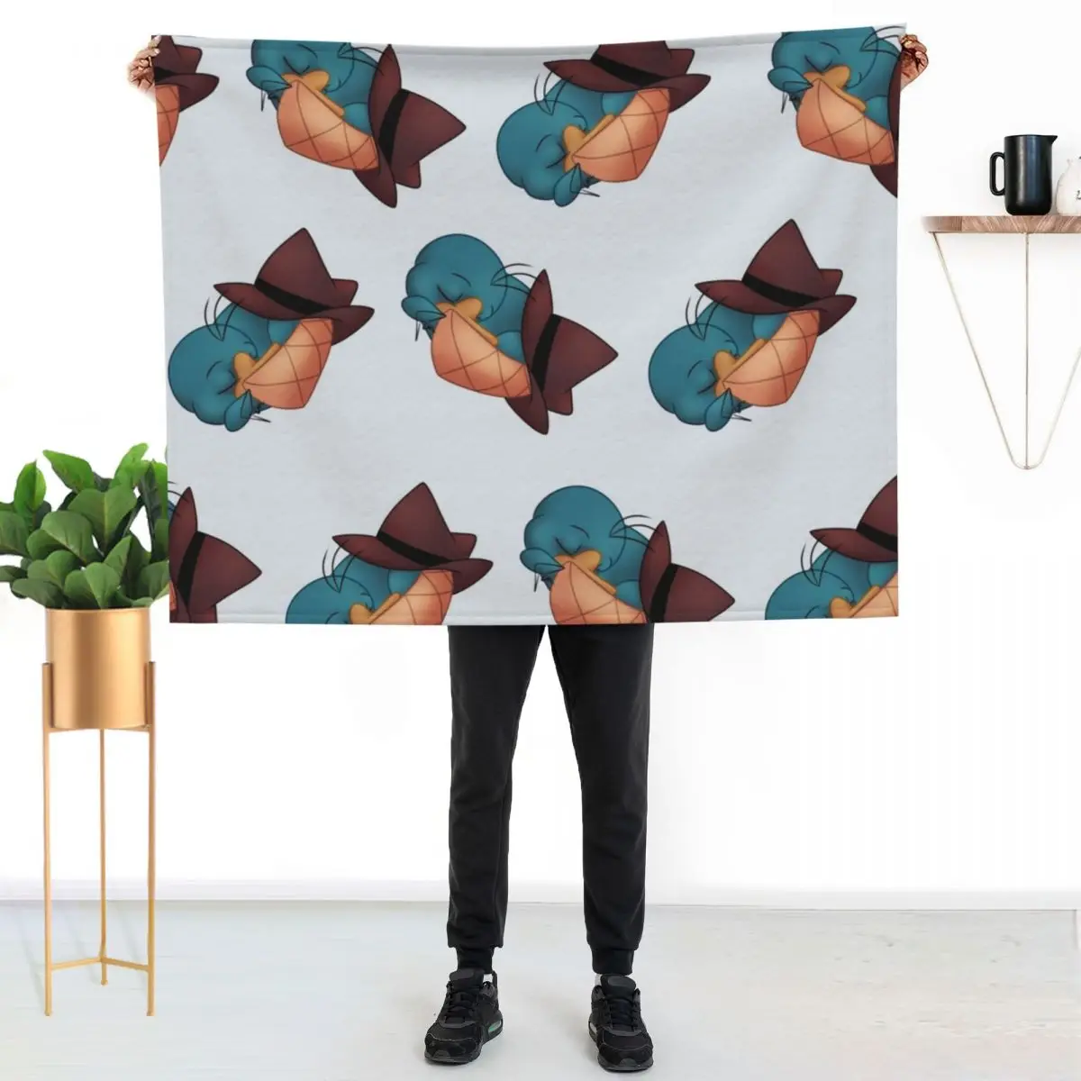 

Sleeping Perry the Platypus Throw Blanket All Season Lightweight Soft Blanket for Bed