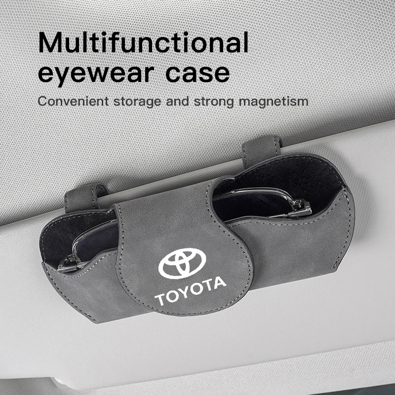 Car Sun Visor suede  Glasses Holder Sunglasses Box Card Clip Accessories For Toyota GR Gazoo Racing SUPRA Corolla PARTS SPORT 86