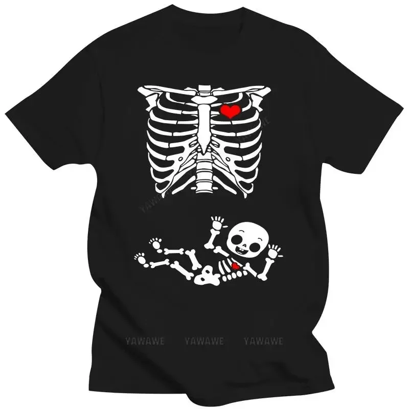 Summer Fashion T Shirt Ladies Baby Boy Skeleton Pregnant (not maternity) DT Black Oversized T-Shirt High Quality Tees Slim