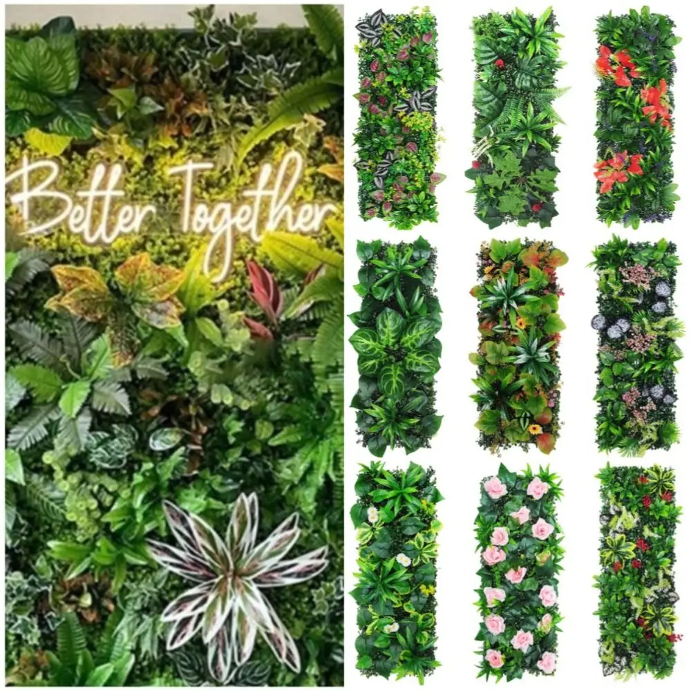 DIY Artificial Plant Wall Panel 75x25cm Flower Artificial Eucalyptus Carpet Lifelike Durable Fake Green Grass Mat