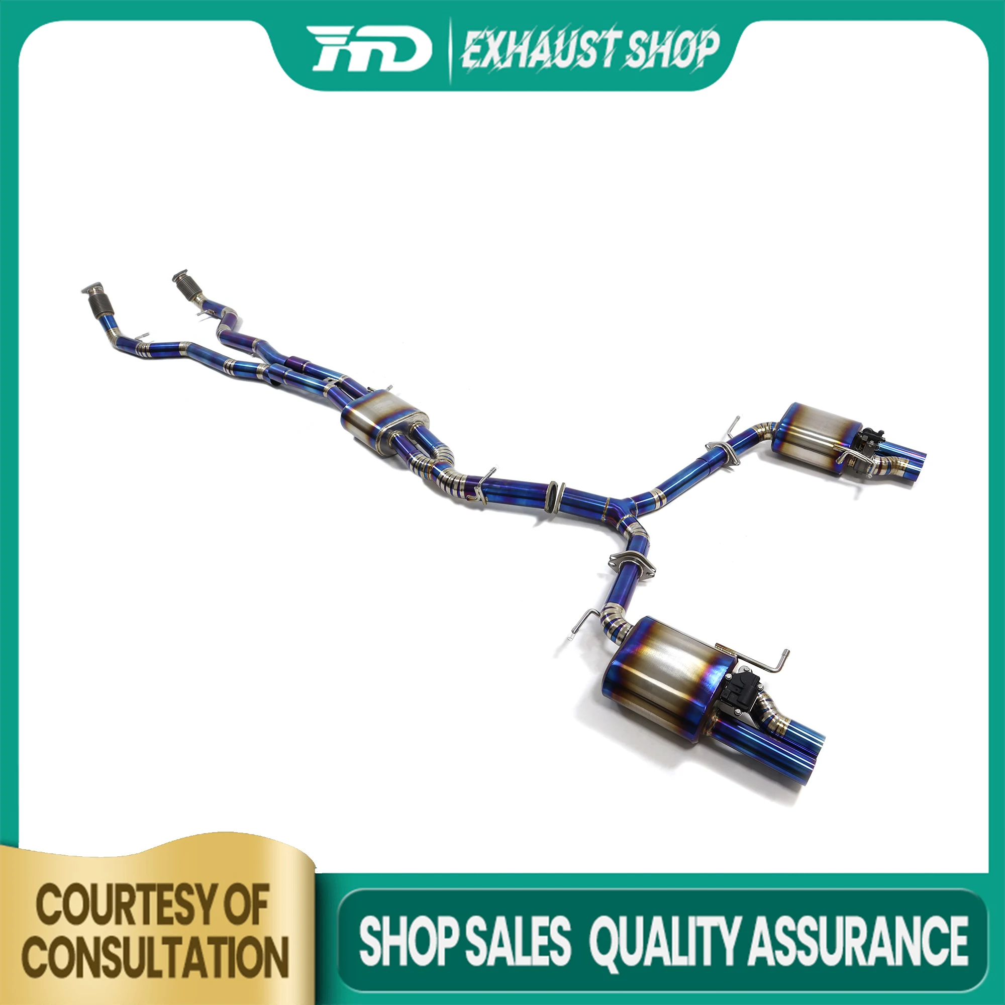 

HMD Catback for Audi A6 A7 C8 Electronic valve Muffler Exhaust system Ti Resonant Tube Replacement installation