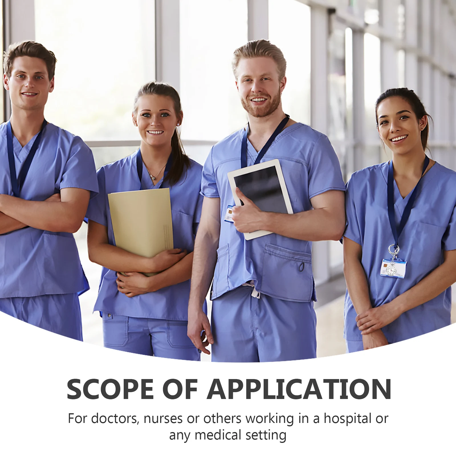 Pocket Watch Luminous Hanging Watch Portable Quartz Movement Key Ring for Doctors Nurses Key Ring Watches